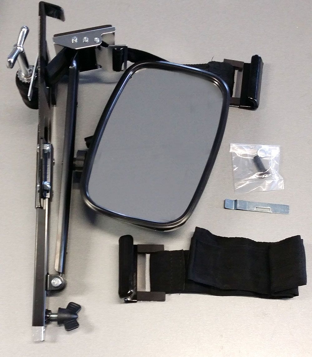 Premium Adjustable Towing Mirror 4x4 Door Mount with Bonus Bracket - Image 2