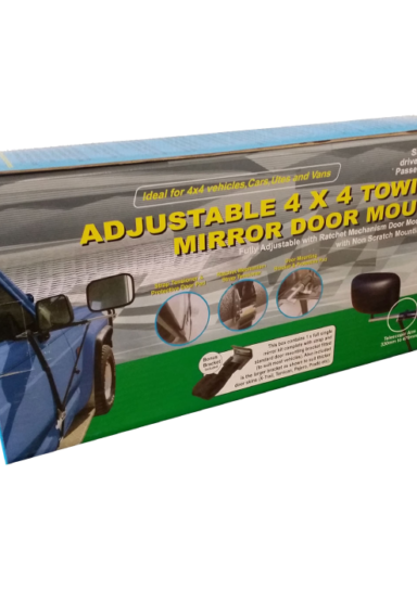 Premium Adjustable Towing Mirror 4x4 Door Mount with Bonus Bracket